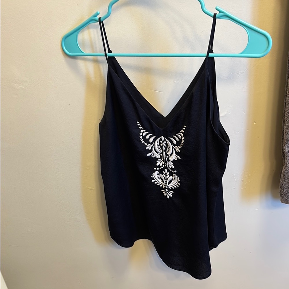 Express Black Asymmetrical Graphic Camisole